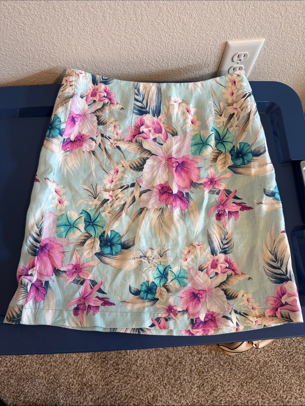 Tommy Bahama Floral Mini Skirt in Mint, Pink and Teal